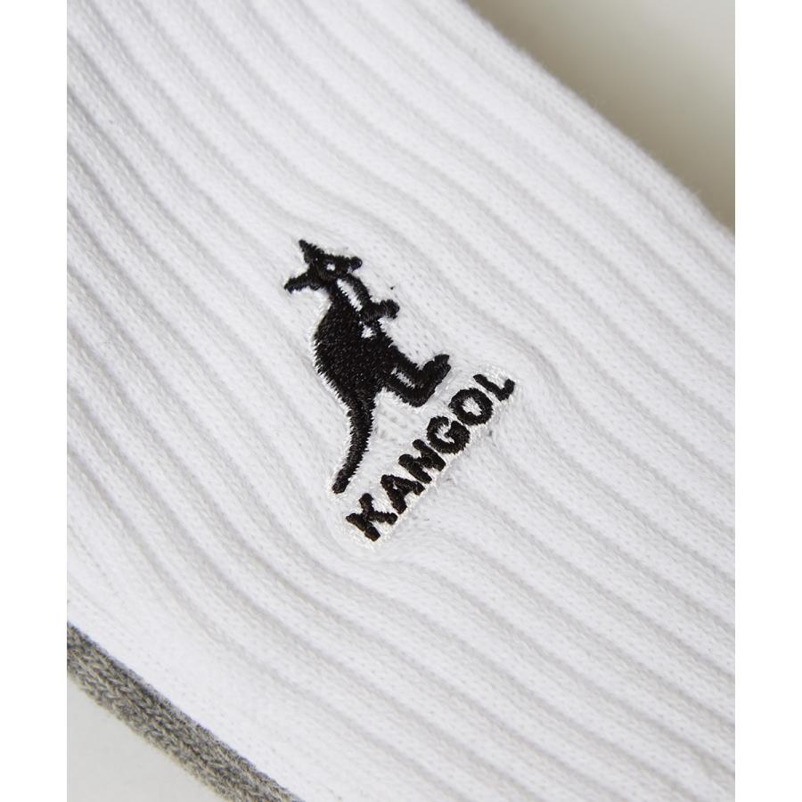 KANGOL ソックス メンズ  3足セット 3P 靴下 スニーカーソックス ミドル丈 ブラック 黒 グレー ホワイト 白 メンズファッション | KANGOL | 07