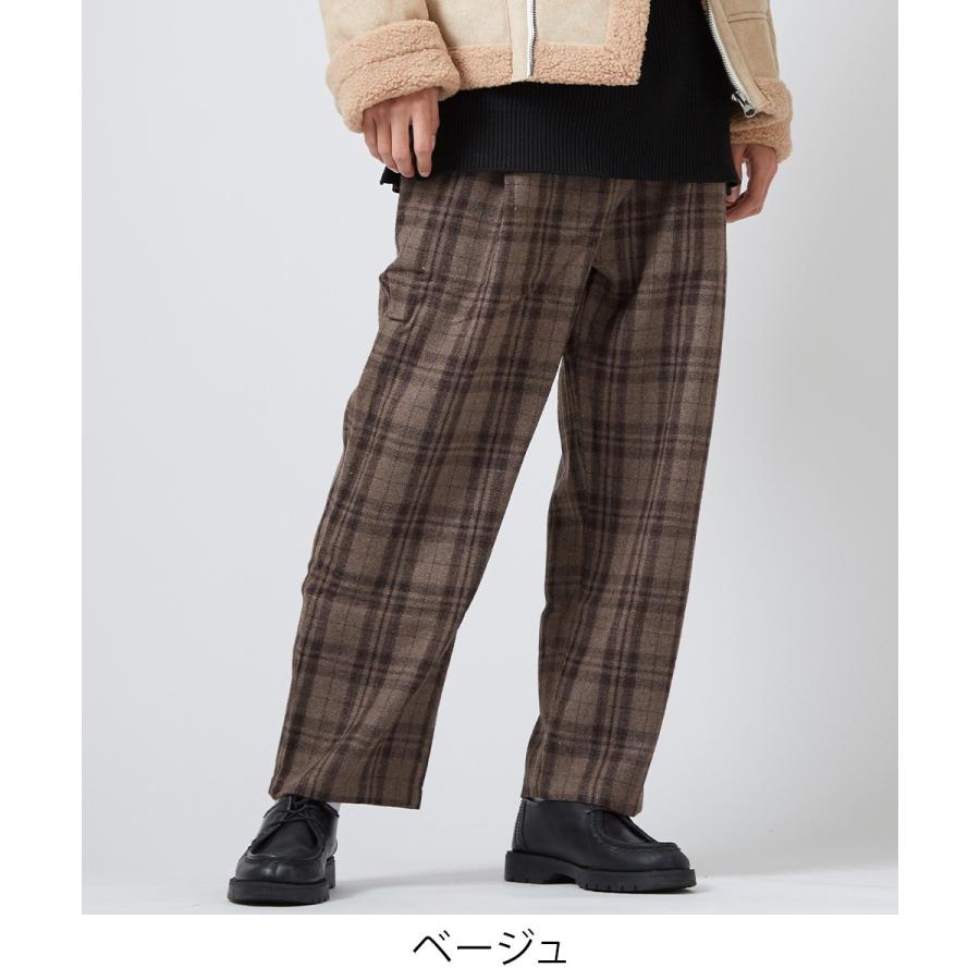 improves ウールパンツ メンズ ワイドパンツ チェックパンツ improves ウールパンツ メンズ ワイドパンツ チェックパンツ