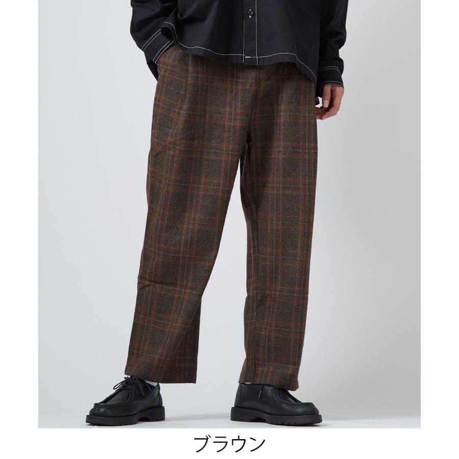 improves ウールパンツ メンズ ワイドパンツ チェックパンツ improves ウールパンツ メンズ ワイドパンツ チェックパンツ