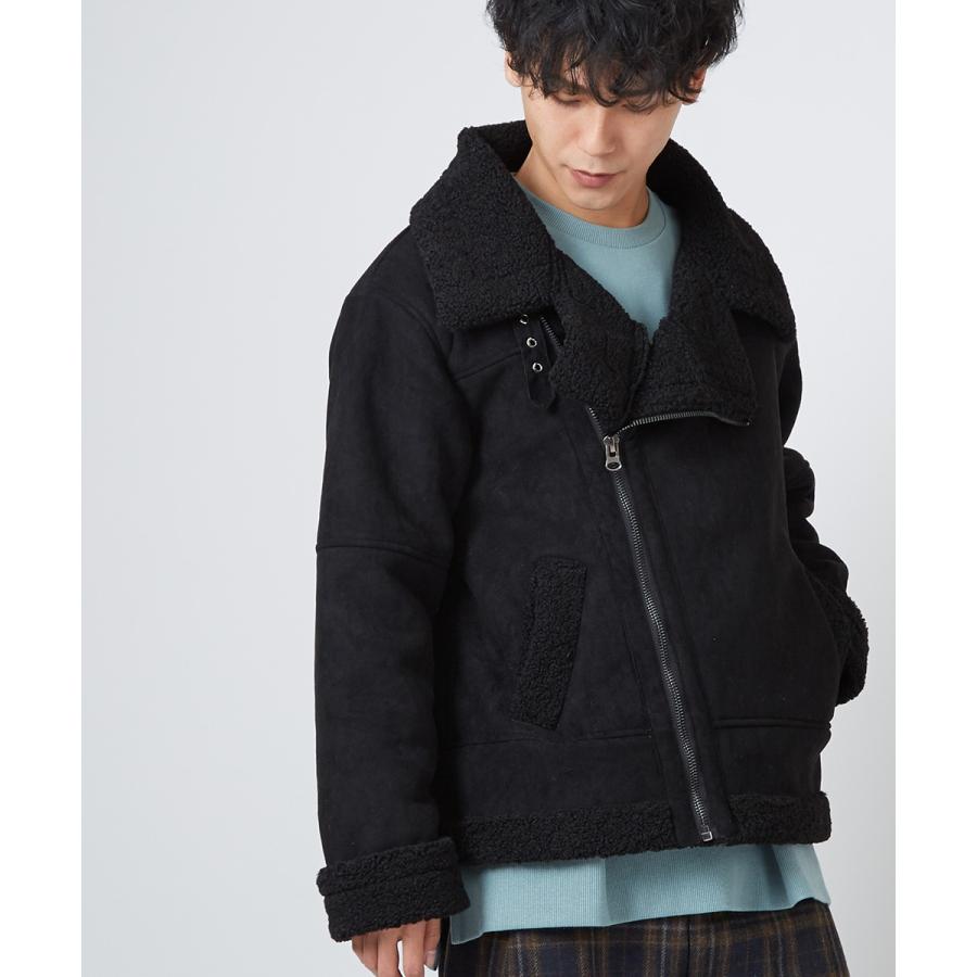 極美品▼MNG //Ｌ相当　フェイクムートン 裏地ボア　ライダースジャケット 黒 楽天市場】ライダース アウター レディース PU 裏ボア 革ジャン