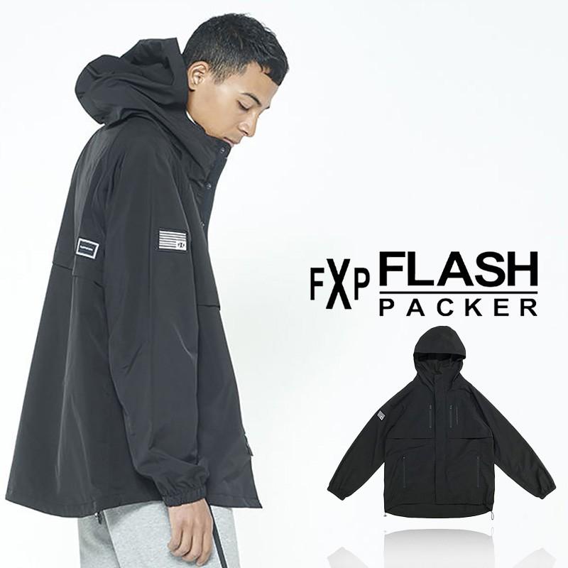 FLASH PACKER フラッシュパッカー ナイロンジャケット メンズ シャカシャカ 撥水加工 ゆったり マンパー マウンテンジャケット マウンテンパーカー | improves