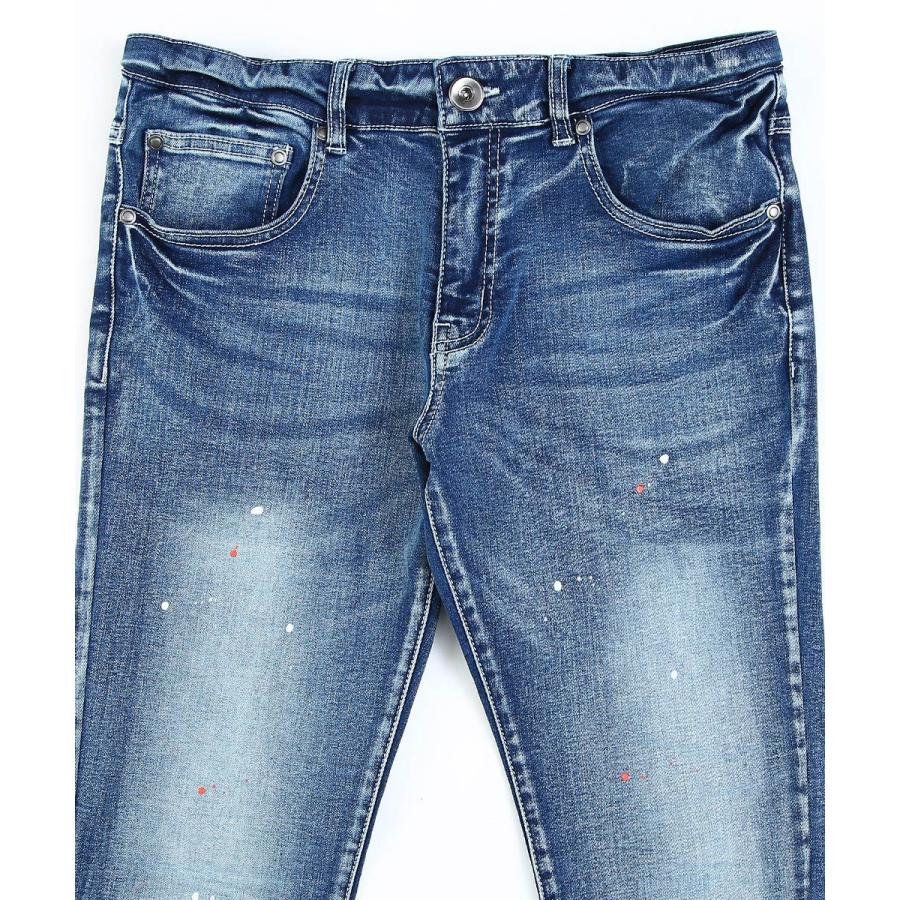 デニム メンズ スリム スキニー ストレッチ ダメージ ペンキ加工 ビンテージ アンクル丈 青 スキニーデニム デニムパンツ ジーンズ ジーパン Improves a Improves インプローブス 通販 Yahoo ショッピング