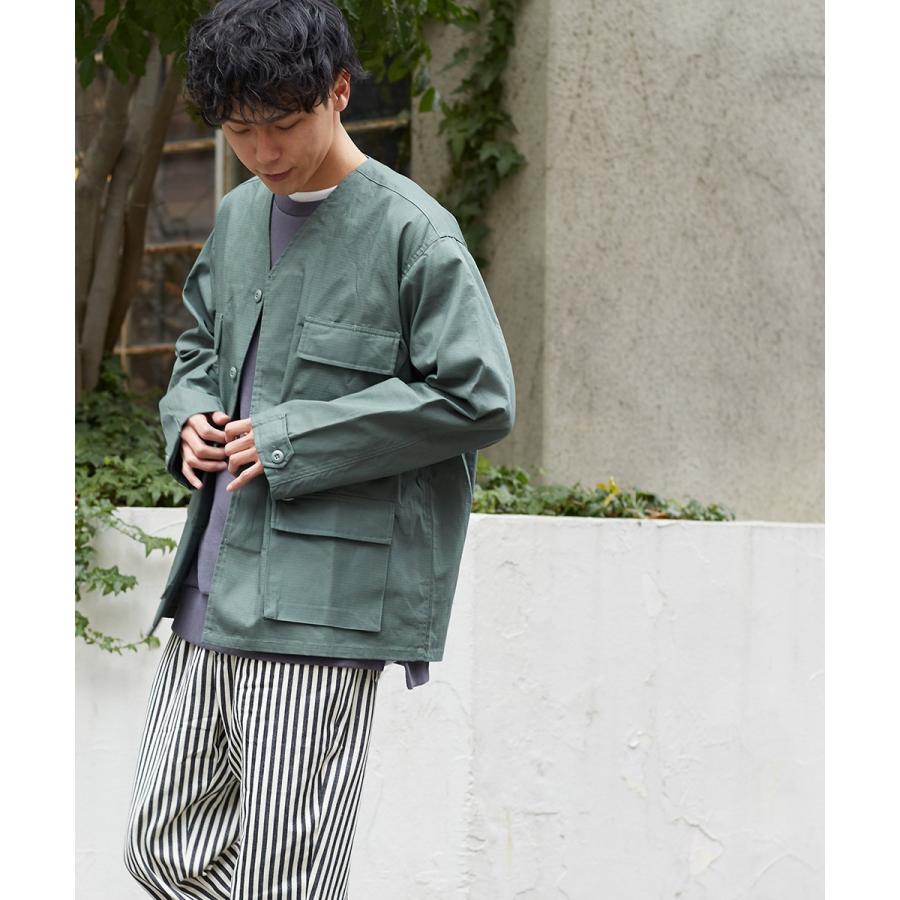 Revo. レヴォ シャツジャケット メンズ ノーカラージャケット シャツ