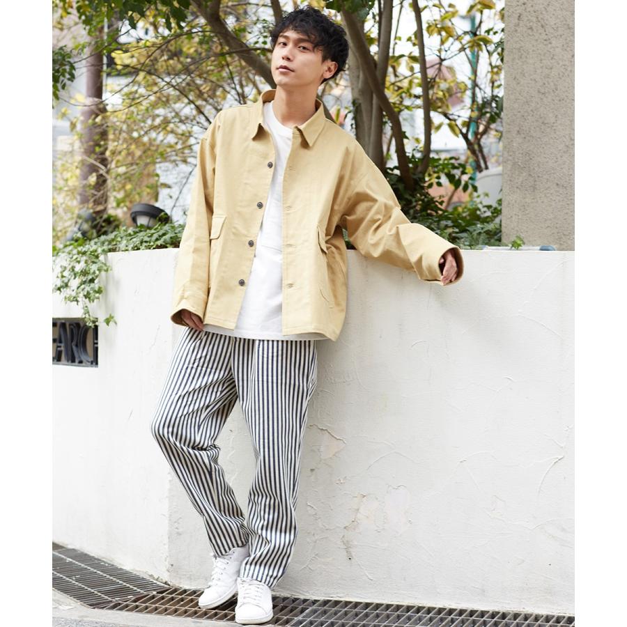Revo. レヴォ テーパードパンツ メンズ ワークパンツ ワイドパンツ シェフパンツ タックパンツ ヒッコリー ストライプ ルーズシルエット 縞 ボーダー 春 | Revo. | 10