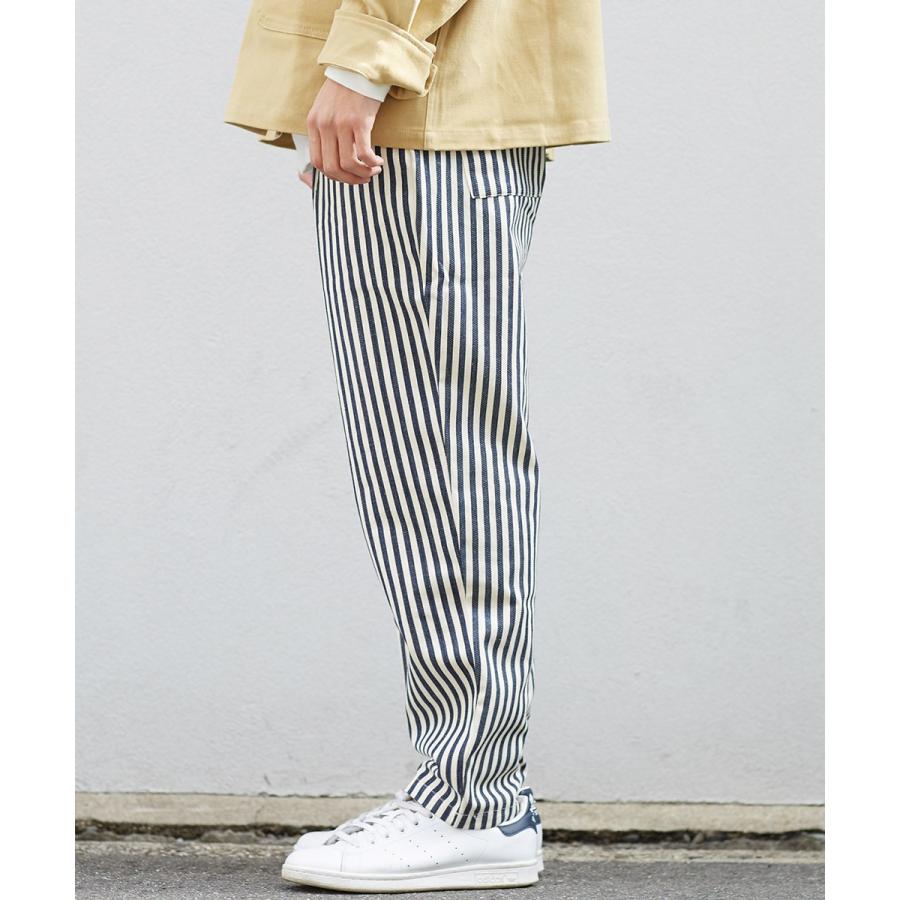 Revo. レヴォ テーパードパンツ メンズ ワークパンツ ワイドパンツ シェフパンツ タックパンツ ヒッコリー ストライプ ルーズシルエット 縞 ボーダー 春 | Revo. | 12