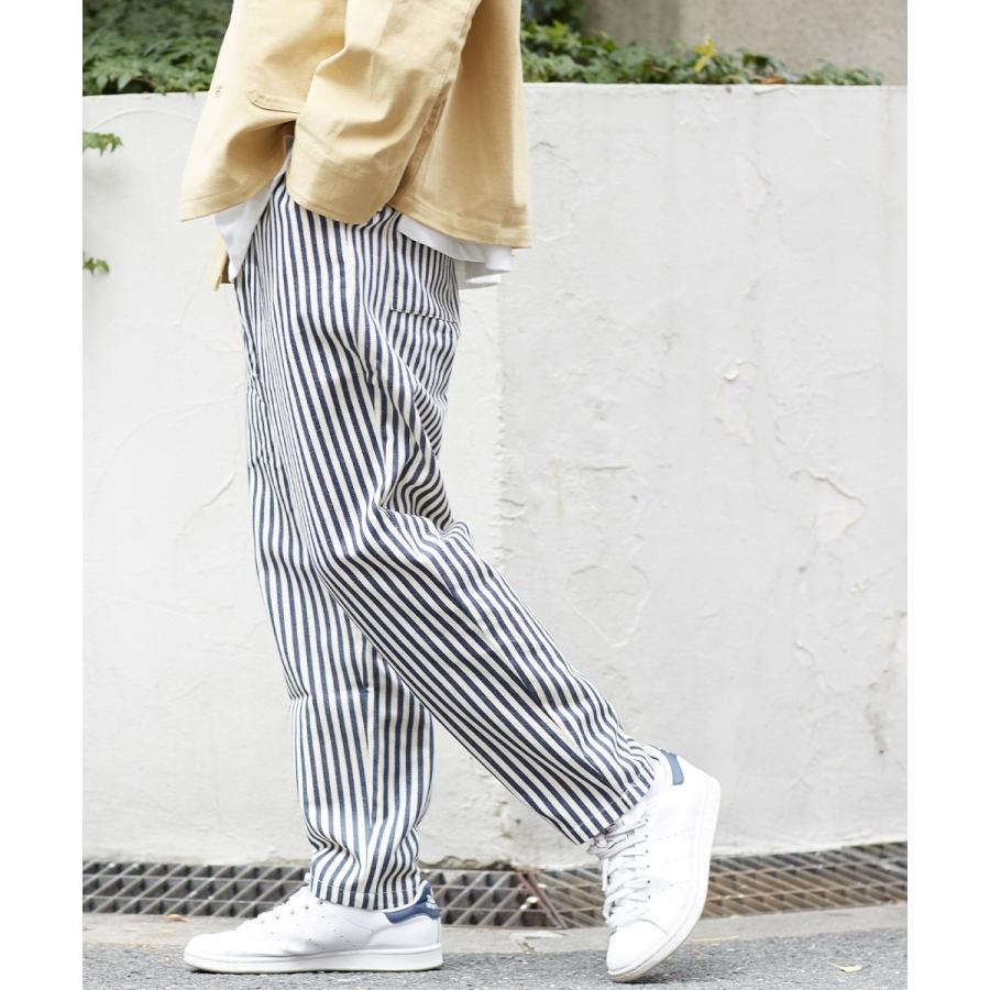 Revo. レヴォ テーパードパンツ メンズ ワークパンツ ワイドパンツ シェフパンツ タックパンツ ヒッコリー ストライプ ルーズシルエット 縞 ボーダー 春 | Revo. | 09