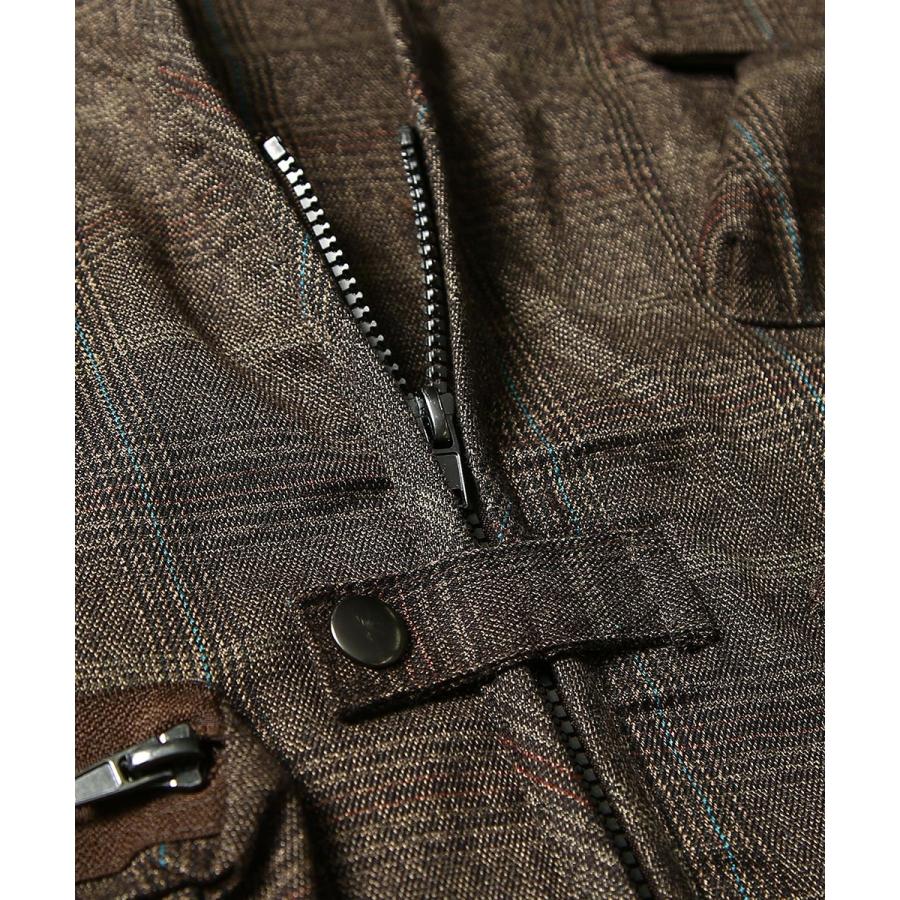 Revo. レヴォ ミリタリーベスト メンズ ツールベスト フィッシャーベスト トラベル グレンチェック 総柄 シャドーチェック ポケット モカ ブラック 春 | Revo. | 11