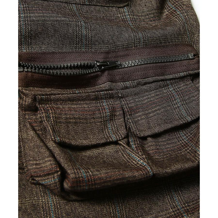 Revo. レヴォ ミリタリーベスト メンズ ツールベスト フィッシャーベスト トラベル グレンチェック 総柄 シャドーチェック ポケット モカ ブラック 春 | Revo. | 12