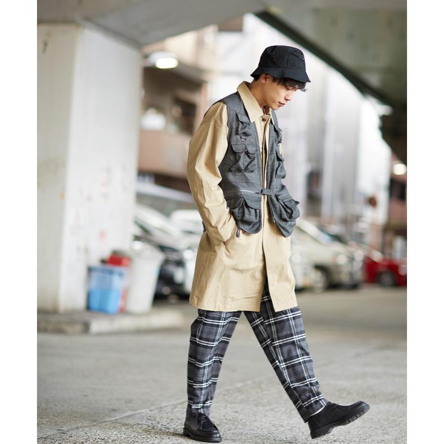 Revo. レヴォ ミリタリーベスト メンズ ツールベスト フィッシャーベスト トラベル グレンチェック 総柄 シャドーチェック ポケット モカ ブラック 春 | Revo. | 05