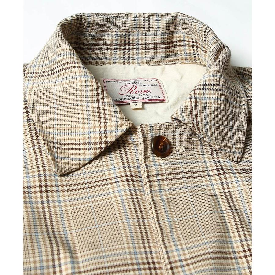 Revo. レヴォ ステンカラーコート メンズ ロングコート スプリングコート チェスターコート アウター チェック柄 ビッグシルエット オーバーサイズ 春 | Revo. | 14