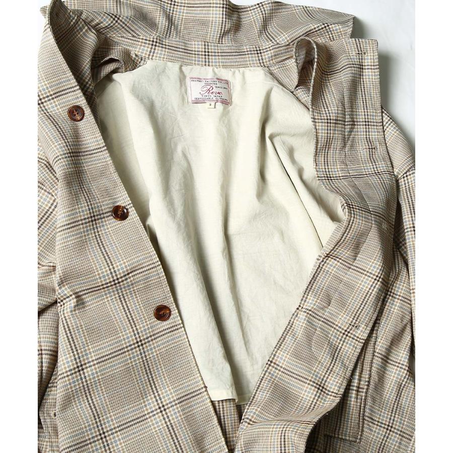 Revo. レヴォ ステンカラーコート メンズ ロングコート スプリングコート チェスターコート アウター チェック柄 ビッグシルエット オーバーサイズ 春 | Revo. | 18