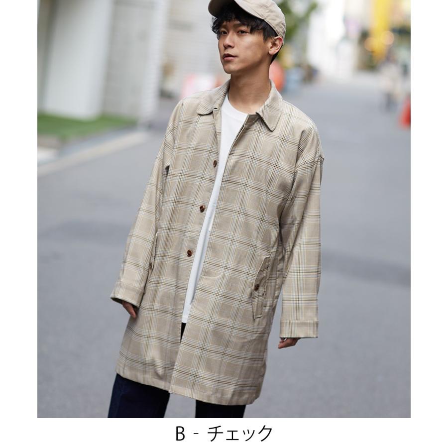 Revo. レヴォ ステンカラーコート メンズ ロングコート スプリングコート チェスターコート アウター チェック柄 ビッグシルエット オーバーサイズ 春 | Revo. | 06