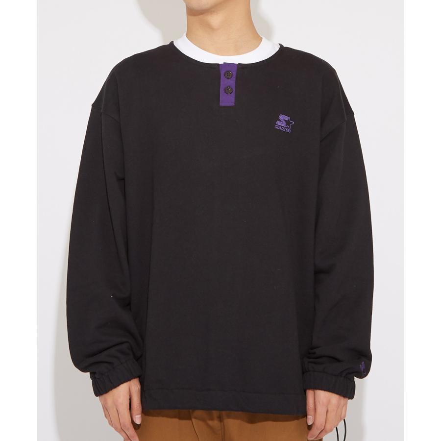 STARTER BLACK LABEL スターターブラックレーベル トレーナー メンズ スウェットトレーナー 長袖 ヘンリーネック ロゴ 刺繍 ゆったり 大きいサイズ | improves | 11