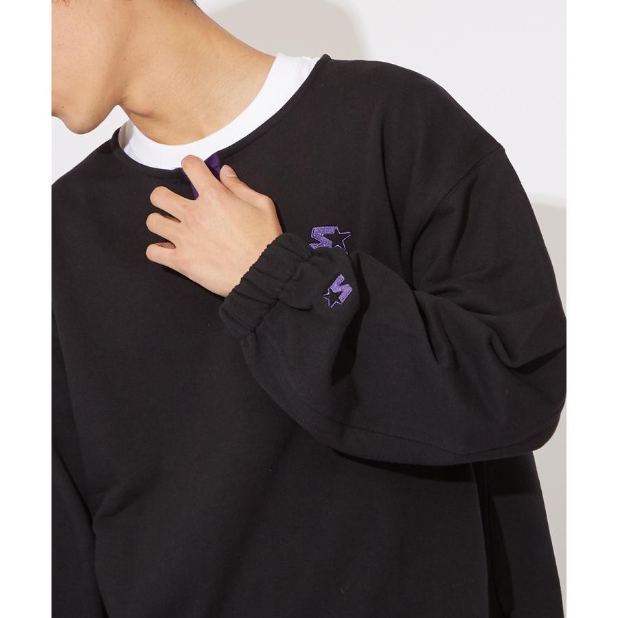 STARTER BLACK LABEL スターターブラックレーベル トレーナー メンズ スウェットトレーナー 長袖 ヘンリーネック ロゴ 刺繍 ゆったり 大きいサイズ | improves | 07