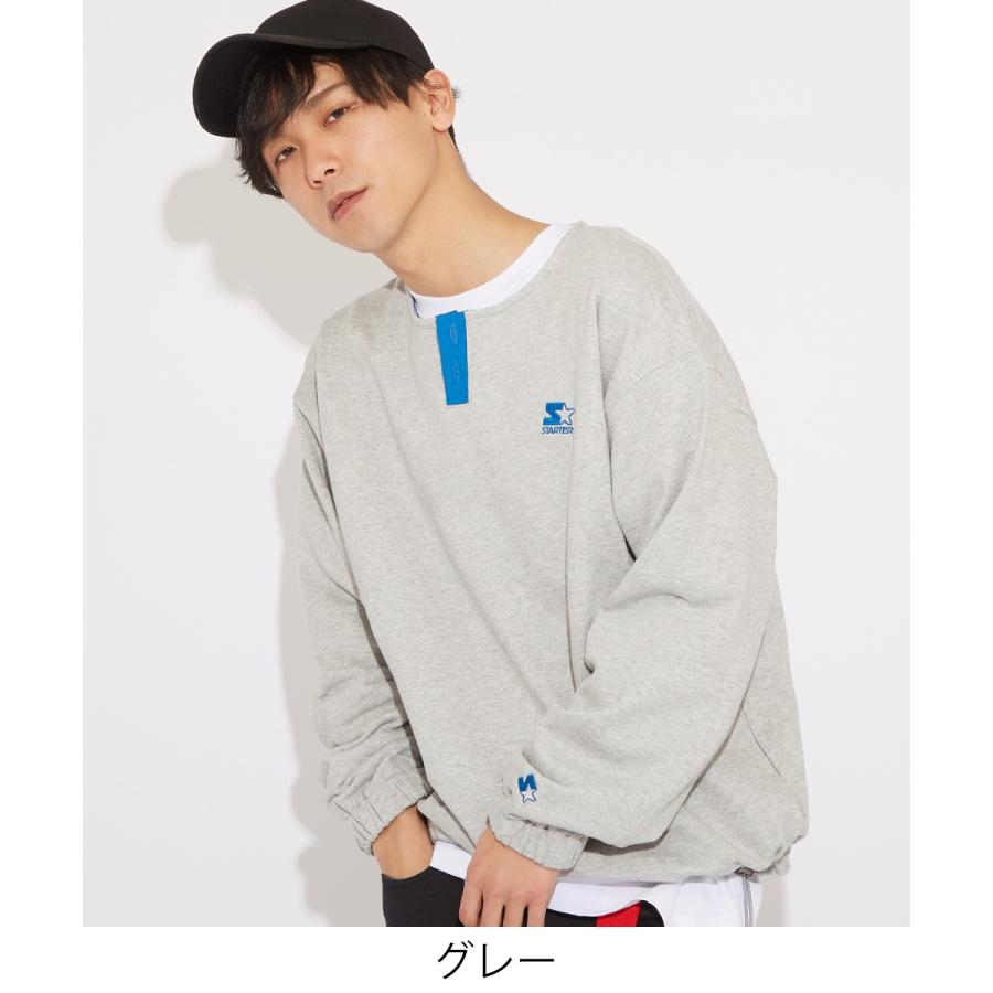 STARTER BLACK LABEL スターターブラックレーベル トレーナー メンズ スウェットトレーナー 長袖 ヘンリーネック ロゴ 刺繍 ゆったり 大きいサイズ | improves | 08