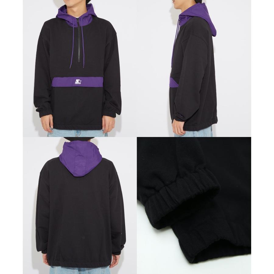 STARTER BLACK LABEL スターターブラックレーベル アノラックパーカー メンズ スウェットパーカー ハーフジップ 大きいサイズ プルオーバーパーカー | improves | 11