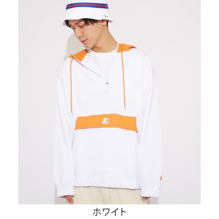 STARTER BLACK LABEL スターターブラックレーベル アノラックパーカー メンズ スウェットパーカー ハーフジップ 大きいサイズ プルオーバーパーカー | improves | 05