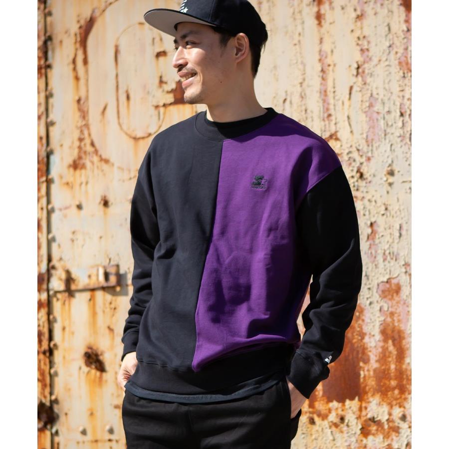 STARTER BLACK LABEL スターターブラックレーベル トレーナー メンズ スウェットトレーナー バイカラー クルーネック ロゴ 刺繍 大きいサイズ スエット ブランド | improves | 02