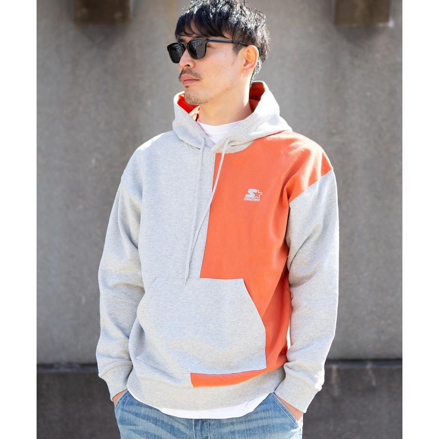 STARTER BLACK LABEL スターターブラックレーベル プルオーバーパーカー メンズ スウェットパーカー バイカラー 長袖 ロゴ 刺繍 ゆったり 大きいサイズ ブランド | improves | 02