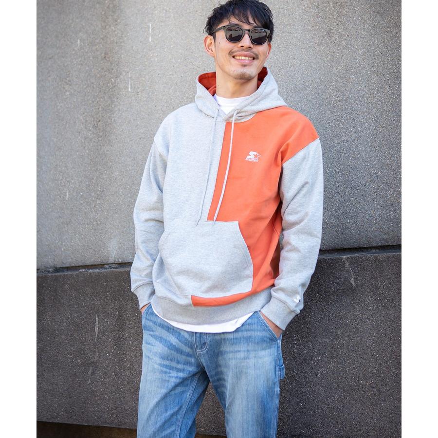 STARTER BLACK LABEL スターターブラックレーベル プルオーバーパーカー メンズ スウェットパーカー バイカラー 長袖 ロゴ 刺繍 ゆったり 大きいサイズ ブランド | improves | 03