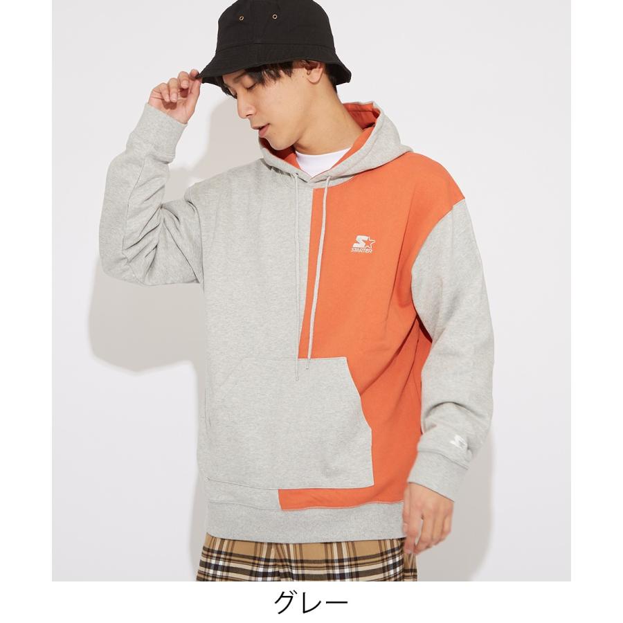 STARTER BLACK LABEL スターターブラックレーベル プルオーバーパーカー メンズ スウェットパーカー バイカラー 長袖 ロゴ 刺繍 ゆったり 大きいサイズ ブランド | improves | 07