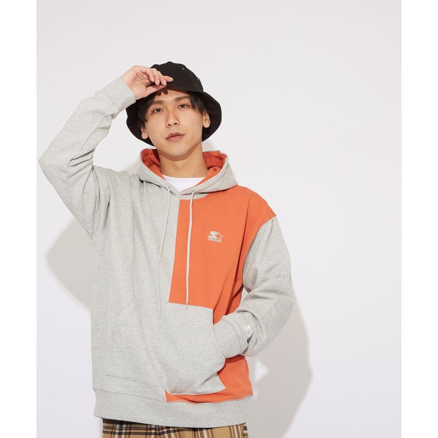 STARTER BLACK LABEL スターターブラックレーベル プルオーバーパーカー メンズ スウェットパーカー バイカラー 長袖 ロゴ 刺繍 ゆったり 大きいサイズ ブランド | improves | 08