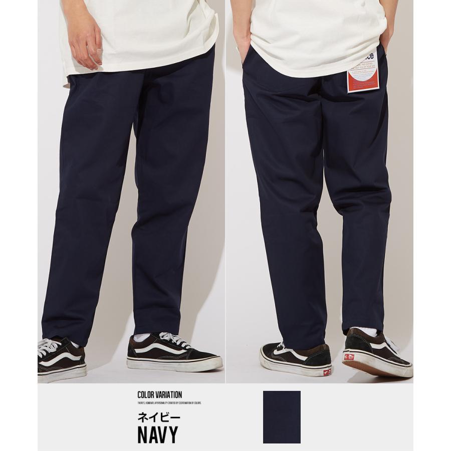 シェフパンツ メンズ イージーパンツ ウエストゴム ワイドパンツ ゆったり 大きいサイズ チノパンツ 黒 青 ストリートファッション improves | improves | 11
