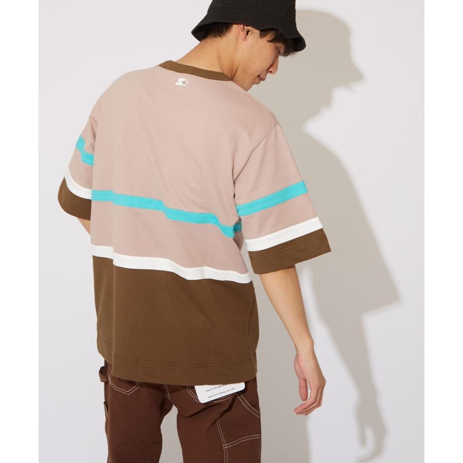 STARTER BLACK LABEL スターターブラックレーベル Tシャツ メンズ 半袖Tシャツ クルーネック スウェットシャツ ビッグシルエット ライン 大きいサイズ ブランド | improves | 02