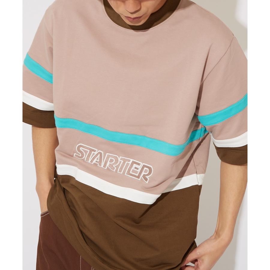 STARTER BLACK LABEL スターターブラックレーベル Tシャツ メンズ 半袖Tシャツ クルーネック スウェットシャツ ビッグシルエット ライン 大きいサイズ ブランド | improves | 03