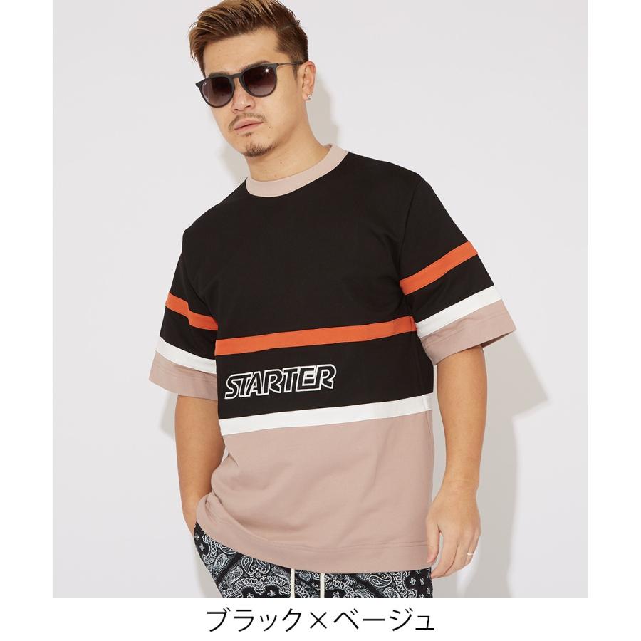 STARTER BLACK LABEL スターターブラックレーベル Tシャツ メンズ 半袖Tシャツ クルーネック スウェットシャツ ビッグシルエット ライン 大きいサイズ ブランド | improves | 05