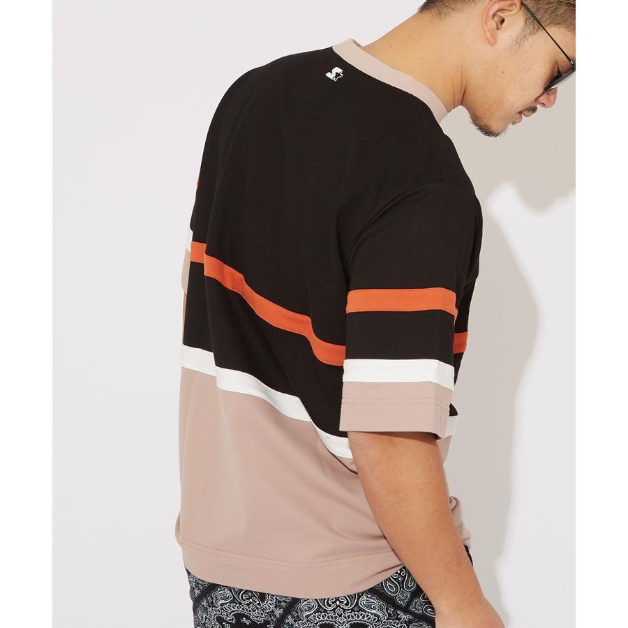 STARTER BLACK LABEL スターターブラックレーベル Tシャツ メンズ 半袖Tシャツ クルーネック スウェットシャツ ビッグシルエット ライン 大きいサイズ ブランド | improves | 06