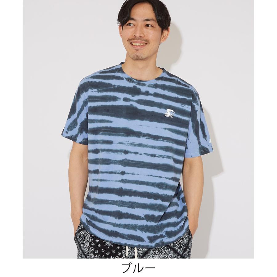 STARTER BLACK LABEL スターターブラックレーベル Tシャツ メンズ 半袖Tシャツ クルーネック タイダイ柄 ロゴ プリントTシャツ ゆったり 大きいサイズ ブランド | improves | 01