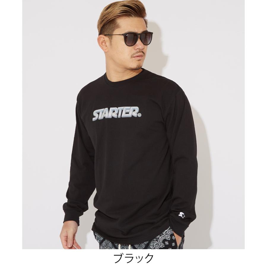 STARTER BLACK LABEL スターターブラックレーベル 長袖Tシャツ メンズ クルーネック ロゴT 刺繍 プリントTシャツ ビッグTシャツ ロンT  大きいサイズ ブランド | improves | 03