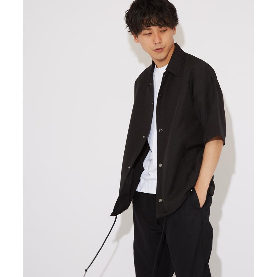 半袖シャツ メンズ シャツジャケット コーチジャケット ビッグシャツ 無地 シンプル ゆったり 大きいサイズ ビッグシルエット オーバーサイズ 白 黒 Improves Improves インプローブス 通販 Yahoo ショッピング