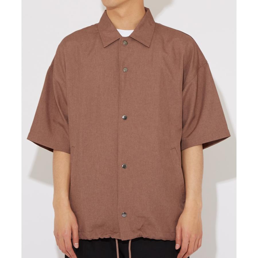 半袖シャツ メンズ シャツジャケット コーチジャケット ビッグシャツ 無地 シンプル ゆったり 大きいサイズ ビッグシルエット オーバーサイズ 白 黒 improves | improves | 13