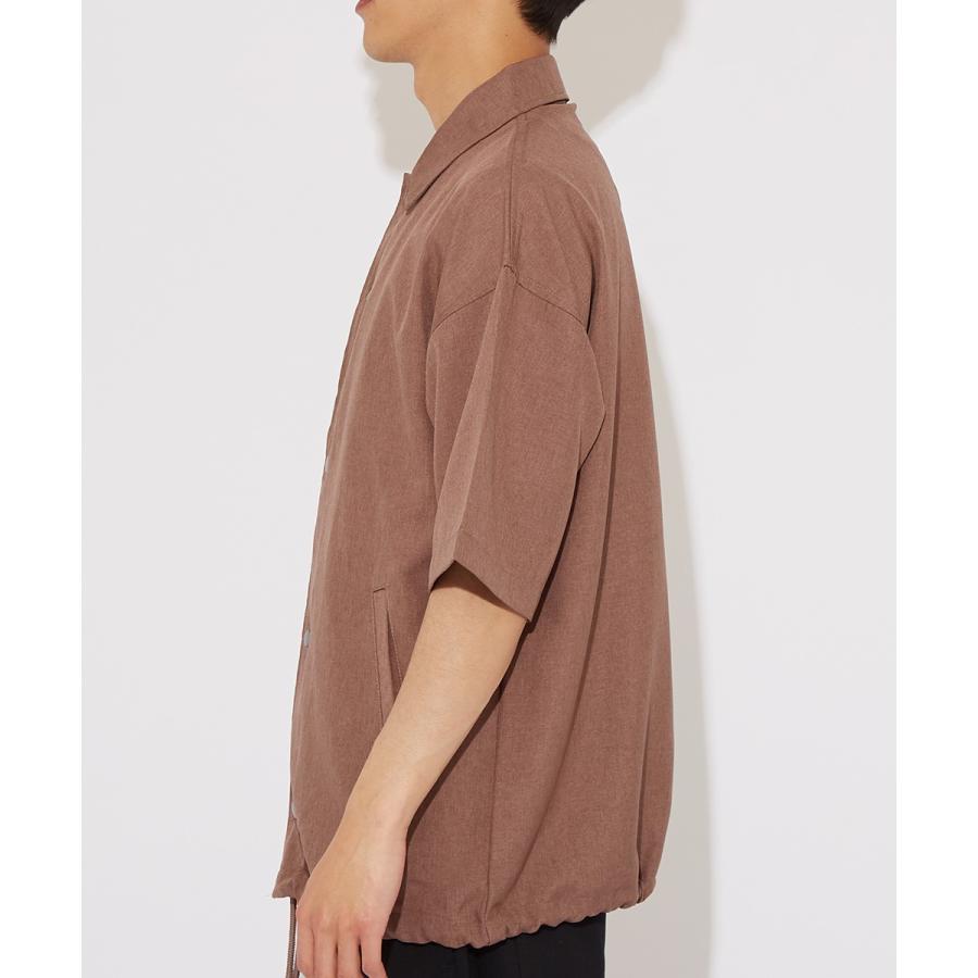 半袖シャツ メンズ シャツジャケット コーチジャケット ビッグシャツ 無地 シンプル ゆったり 大きいサイズ ビッグシルエット オーバーサイズ 白 黒 improves | improves | 14