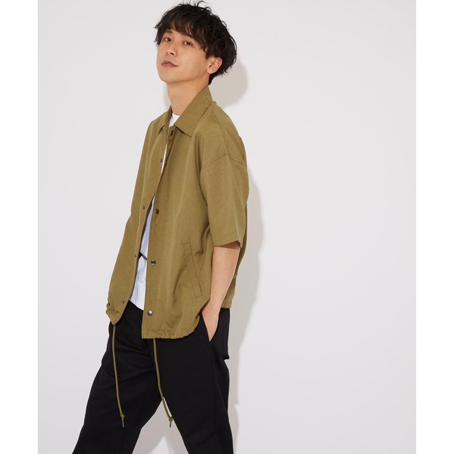 半袖シャツ メンズ シャツジャケット コーチジャケット ビッグシャツ 無地 シンプル ゆったり 大きいサイズ ビッグシルエット オーバーサイズ 白 黒 improves | improves | 06