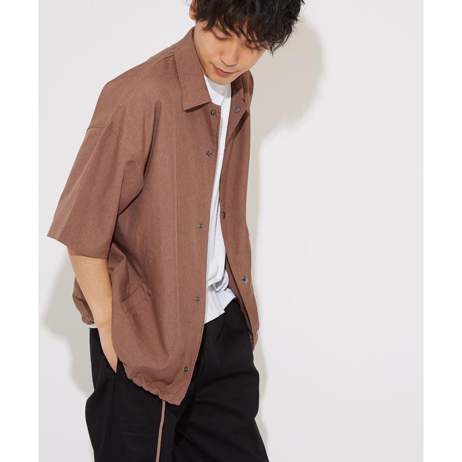 半袖シャツ メンズ シャツジャケット コーチジャケット ビッグシャツ 無地 シンプル ゆったり 大きいサイズ ビッグシルエット オーバーサイズ 白 黒 improves | improves | 08