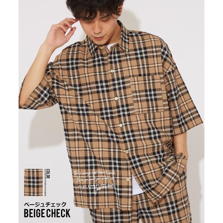 ワイドシャツ メンズ リネンシャツ 半袖シャツ チェックシャツ ビッグシャツ ビッグシルエット 大きいサイズ 柄シャツ チェック柄 タータンチェック Improves Improves インプローブス 通販 Yahoo ショッピング