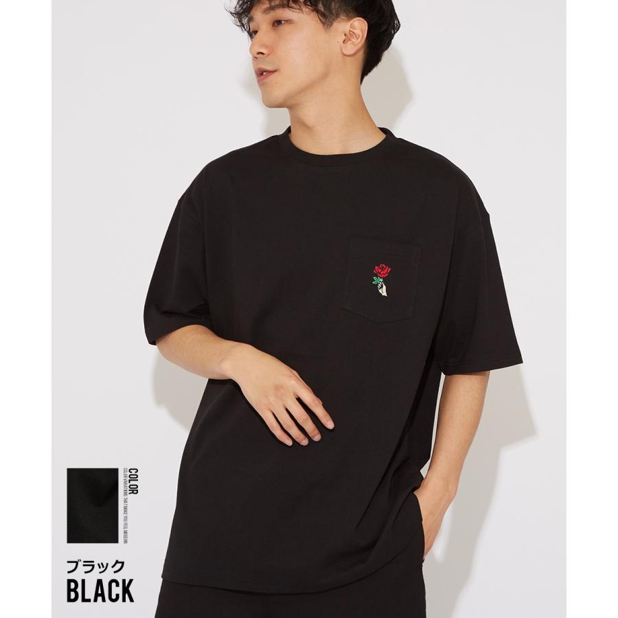 improves 半袖Tシャツ メンズ ビッグTシャツ 刺繍 ポケットT