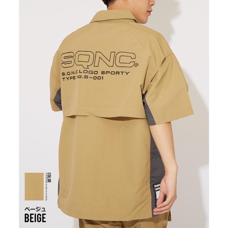 Sequence B ONE SOUL シーケンス ワイドシャツ メンズ 半袖シャツ ロゴプリント 大きいサイス ビッグシルエット ワークシャツ ミリタリーシャツ 黒 青 ブランド | improves | 04