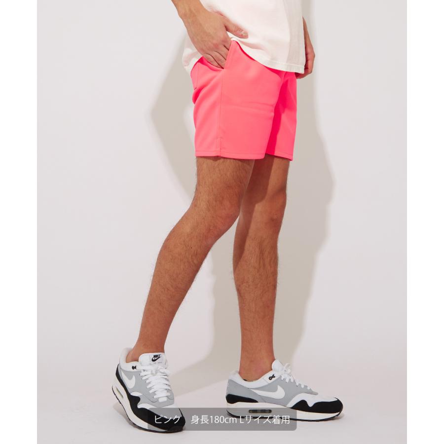 ハーフパンツ メンズ ライトダンボール ストレッチ ショートパンツ 無地 蛍光 ネオンカラー 短パン ショーツ スウェットショーツ | improves | 10