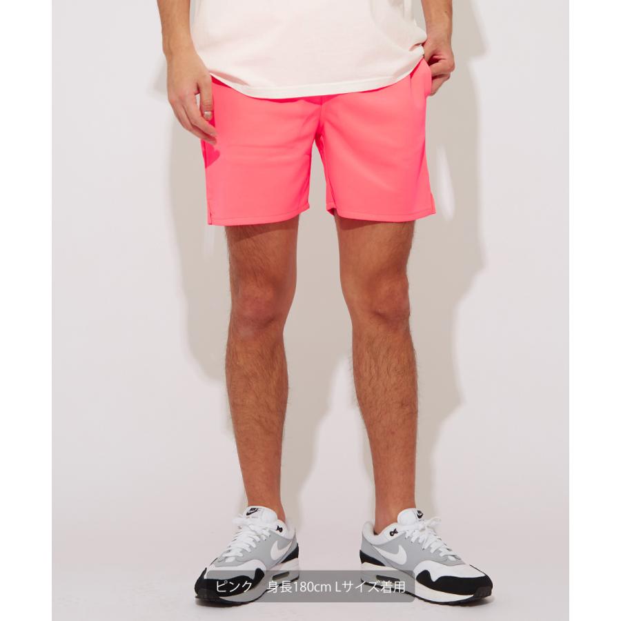 ハーフパンツ メンズ ライトダンボール ストレッチ ショートパンツ 無地 蛍光 ネオンカラー 短パン ショーツ スウェットショーツ | improves | 09