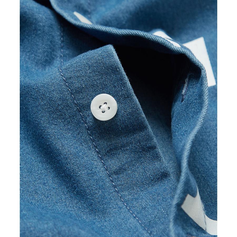 ビッグシャツ メンズ 半袖シャツ ロゴプリント ビッグロゴ ビッグシルエット オーバーサイズ 大きいサイズ デニムシャツ 青 黒 improves | improves | 12