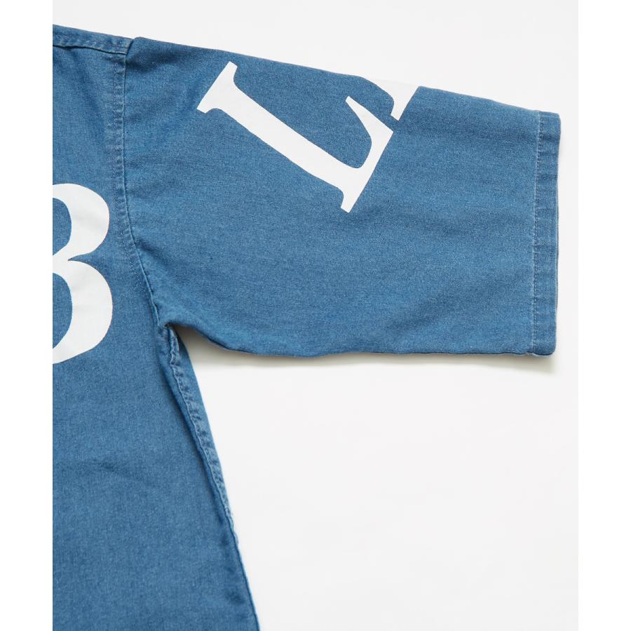 ビッグシャツ メンズ 半袖シャツ ロゴプリント ビッグロゴ ビッグシルエット オーバーサイズ 大きいサイズ デニムシャツ 青 黒 improves | improves | 13