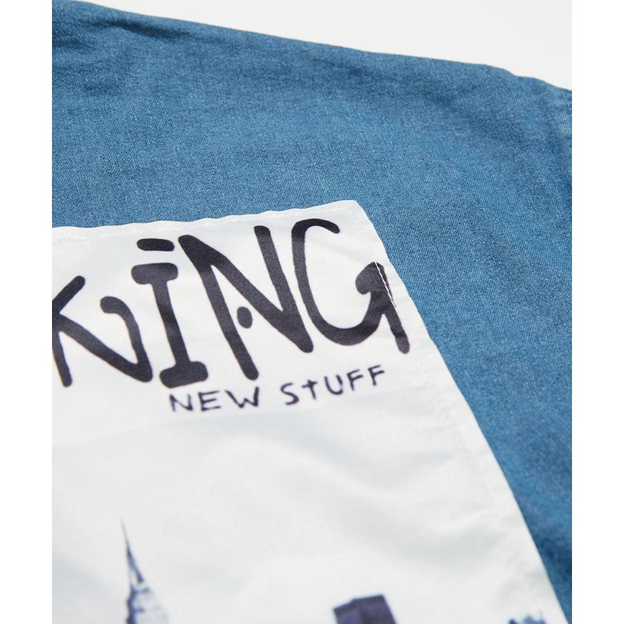 ビッグシャツ メンズ 半袖シャツ ロゴプリント ビッグロゴ ビッグシルエット オーバーサイズ 大きいサイズ デニムシャツ 青 黒 improves | improves | 15