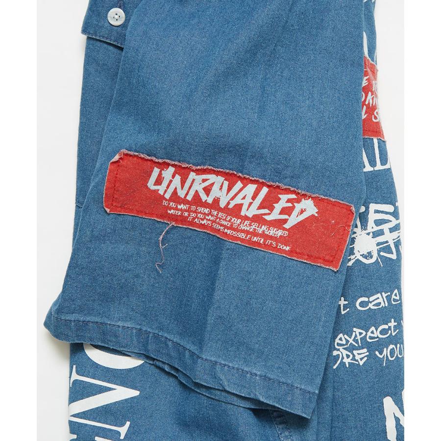 ビッグシャツ メンズ 半袖シャツ ロゴプリント ビッグシルエット オーバーサイズ 大きいサイズ デニムシャツ 青 黒 白 improves | improves | 16