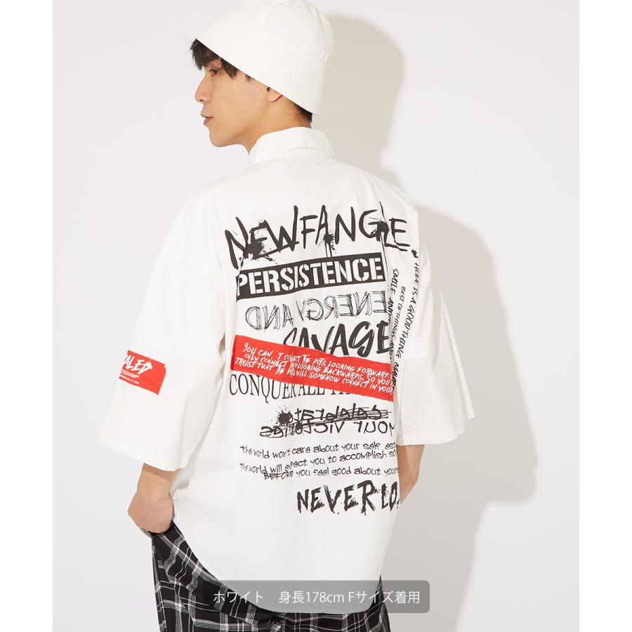 ビッグシャツ メンズ 半袖シャツ ロゴプリント ビッグシルエット オーバーサイズ 大きいサイズ デニムシャツ 青 黒 白 improves | improves | 02