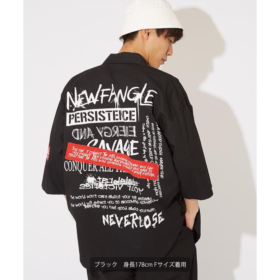 ビッグシャツ メンズ 半袖シャツ ロゴプリント ビッグシルエット オーバーサイズ 大きいサイズ デニムシャツ 青 黒 白 improves | improves | 04