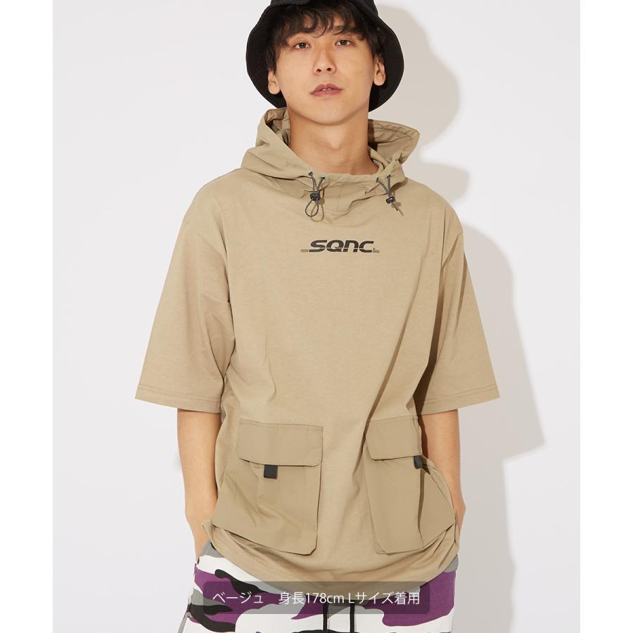 Sequence B ONE SOUL シーケンス パーカー メンズ 半袖 プルパーカー ロゴプリント プルオーバーパーカー 大きいサイズ オーバーサイズ 黒 白 ブランド | improves | 01